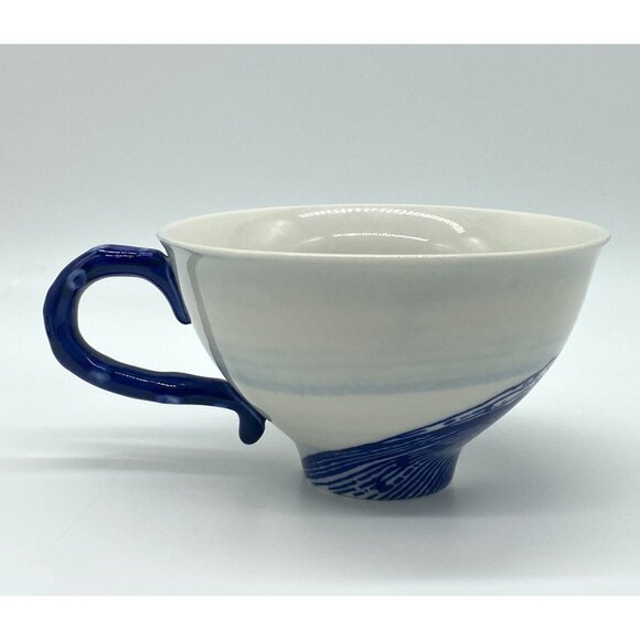 Anthropologie Nautical FROM THE DEEP Octopus Oversized Cup & Saucer Set 12 oz - Picture 3 of 8